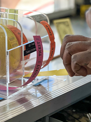 Photo of tickets in booth